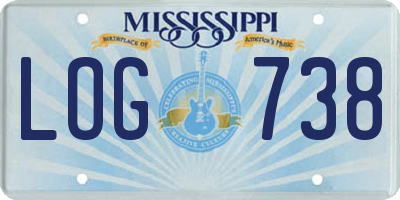 MS license plate LOG738