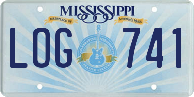 MS license plate LOG741