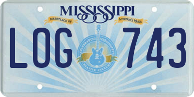 MS license plate LOG743