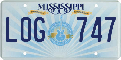MS license plate LOG747