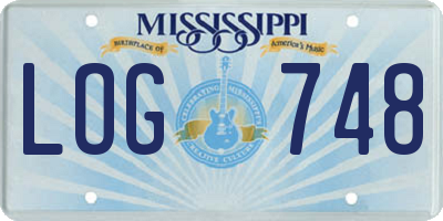 MS license plate LOG748