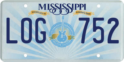 MS license plate LOG752