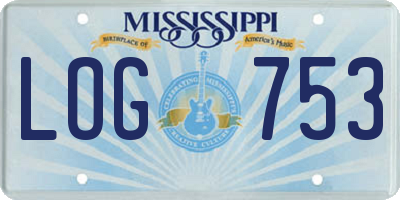 MS license plate LOG753