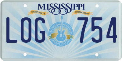MS license plate LOG754