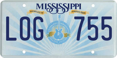 MS license plate LOG755