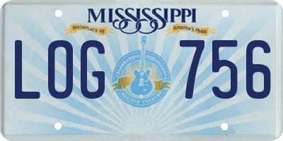 MS license plate LOG756