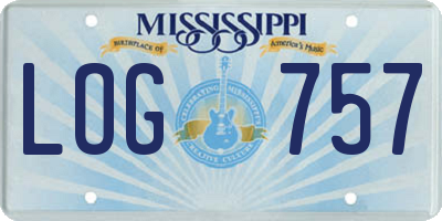 MS license plate LOG757