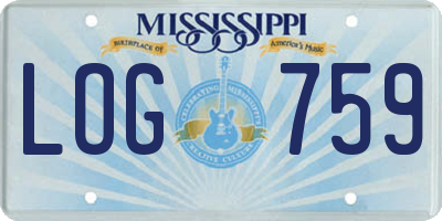 MS license plate LOG759