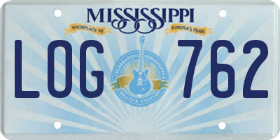 MS license plate LOG762