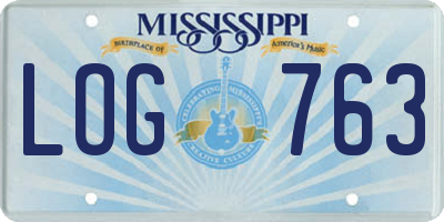 MS license plate LOG763