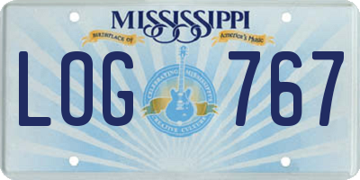 MS license plate LOG767