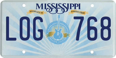 MS license plate LOG768