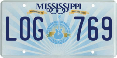 MS license plate LOG769