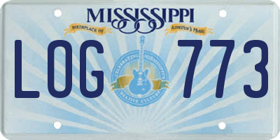 MS license plate LOG773