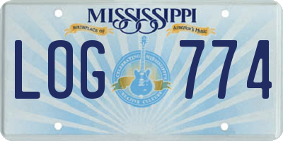 MS license plate LOG774