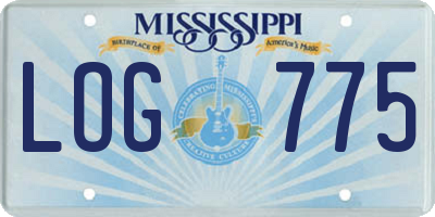 MS license plate LOG775