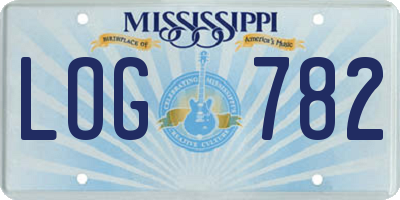MS license plate LOG782