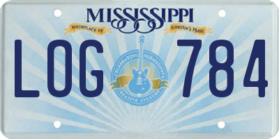 MS license plate LOG784