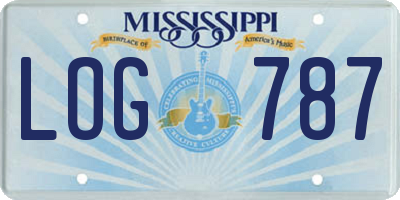 MS license plate LOG787