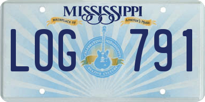 MS license plate LOG791