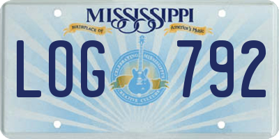 MS license plate LOG792