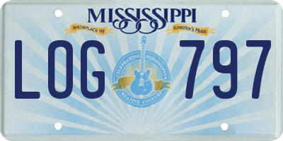 MS license plate LOG797