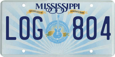 MS license plate LOG804