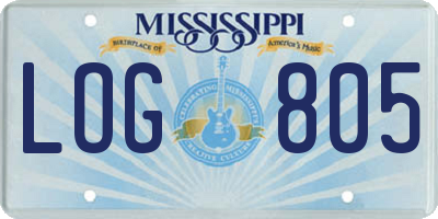 MS license plate LOG805