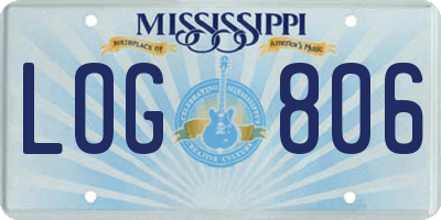 MS license plate LOG806