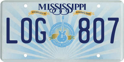 MS license plate LOG807