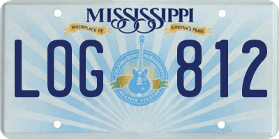 MS license plate LOG812