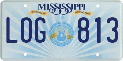 MS license plate LOG813