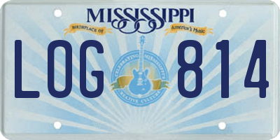 MS license plate LOG814