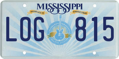 MS license plate LOG815
