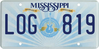 MS license plate LOG819
