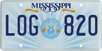 MS license plate LOG820
