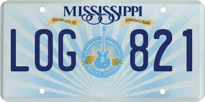 MS license plate LOG821