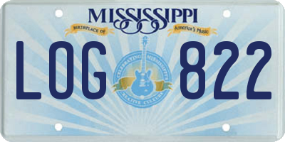 MS license plate LOG822