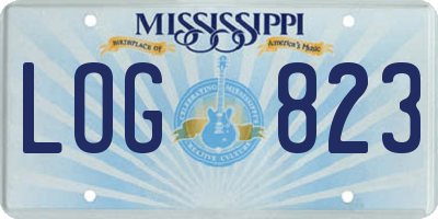 MS license plate LOG823
