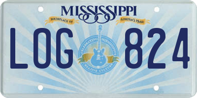 MS license plate LOG824