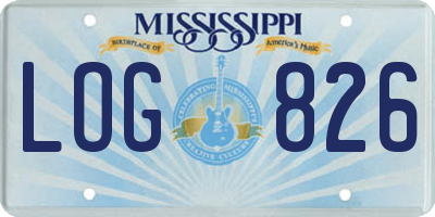 MS license plate LOG826