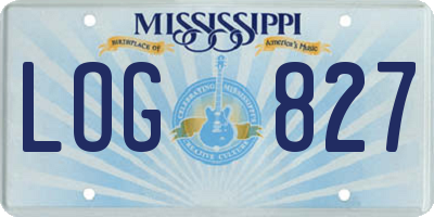MS license plate LOG827