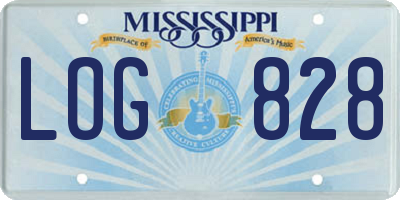 MS license plate LOG828