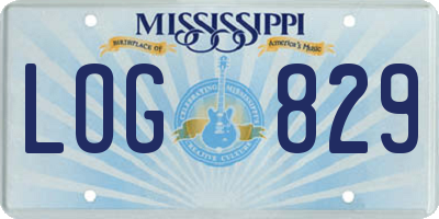 MS license plate LOG829