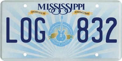 MS license plate LOG832