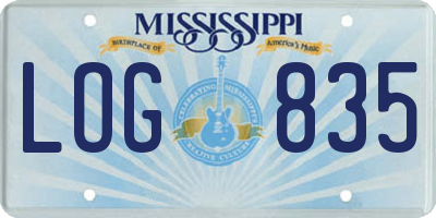 MS license plate LOG835