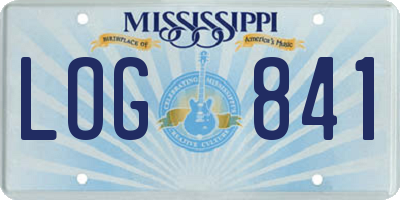 MS license plate LOG841