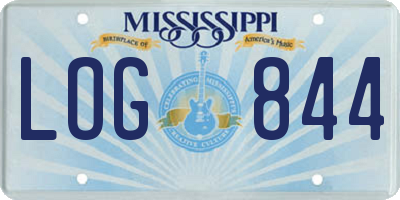 MS license plate LOG844