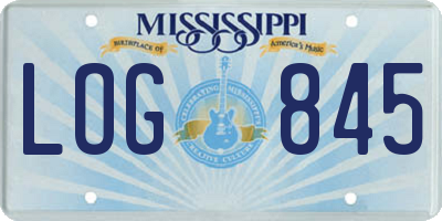 MS license plate LOG845
