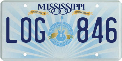 MS license plate LOG846